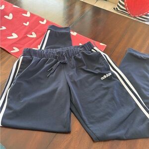 Adidas Kids Dark Blue Joggers with White Stripes